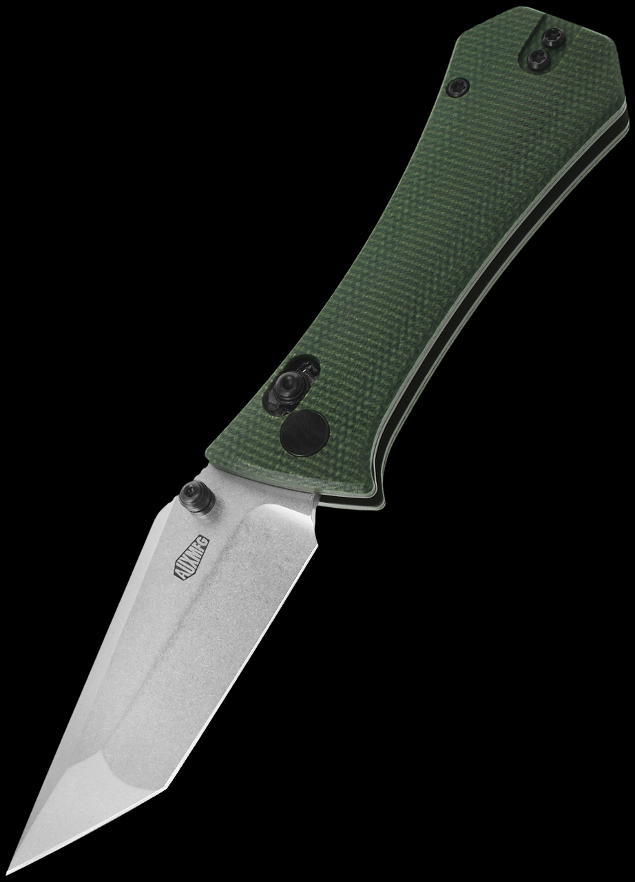 Auxiliary Manufacturing Coffin Blue Folding Knife Green