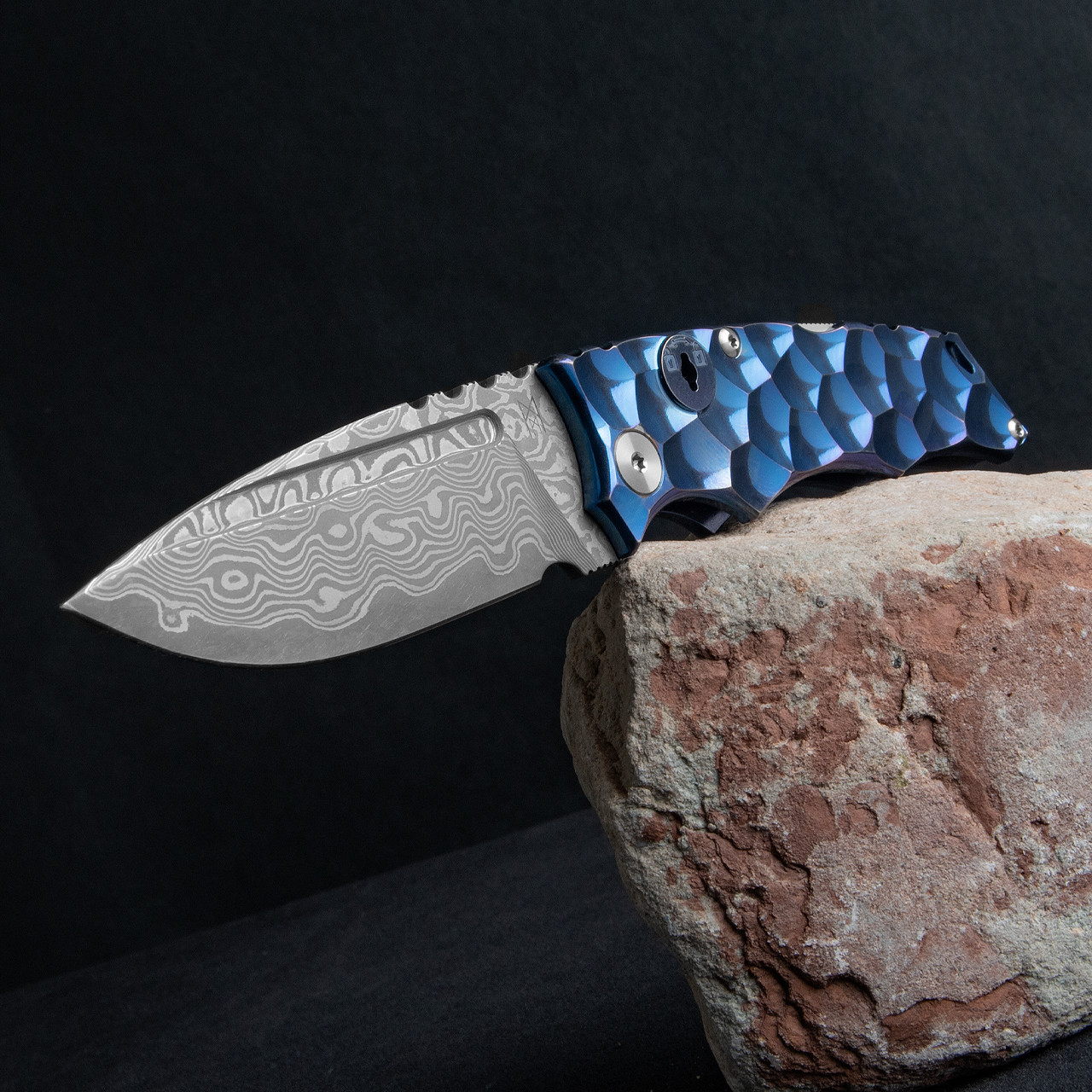 Midgards-Messer Key Knife Damascus Folding Knife