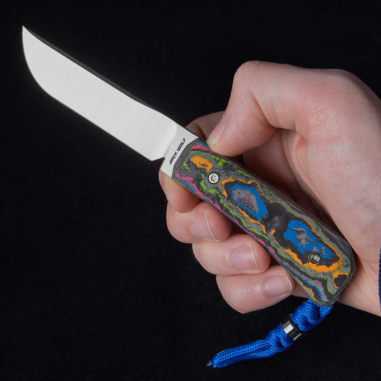 Jack Wolf Knives Pioneer FIXedc CamoCarbon 80's Fixed Blade
