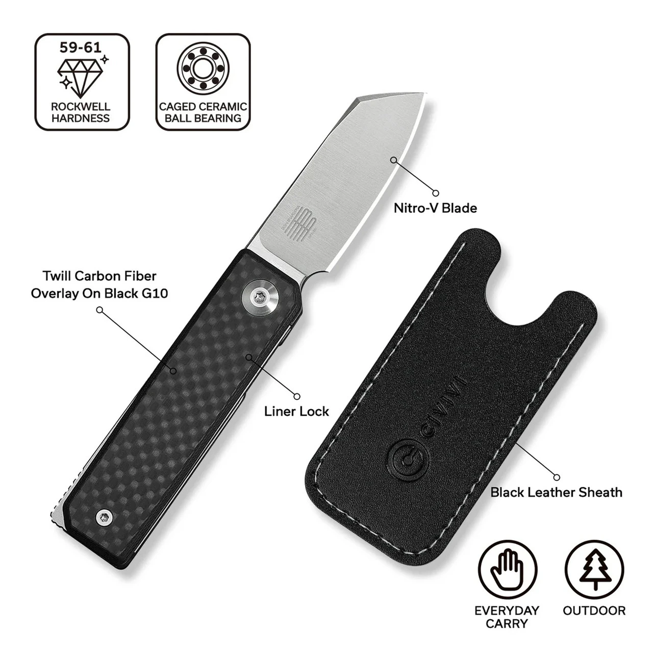 Civivi Kukei Carbon Fibre Folding Knife