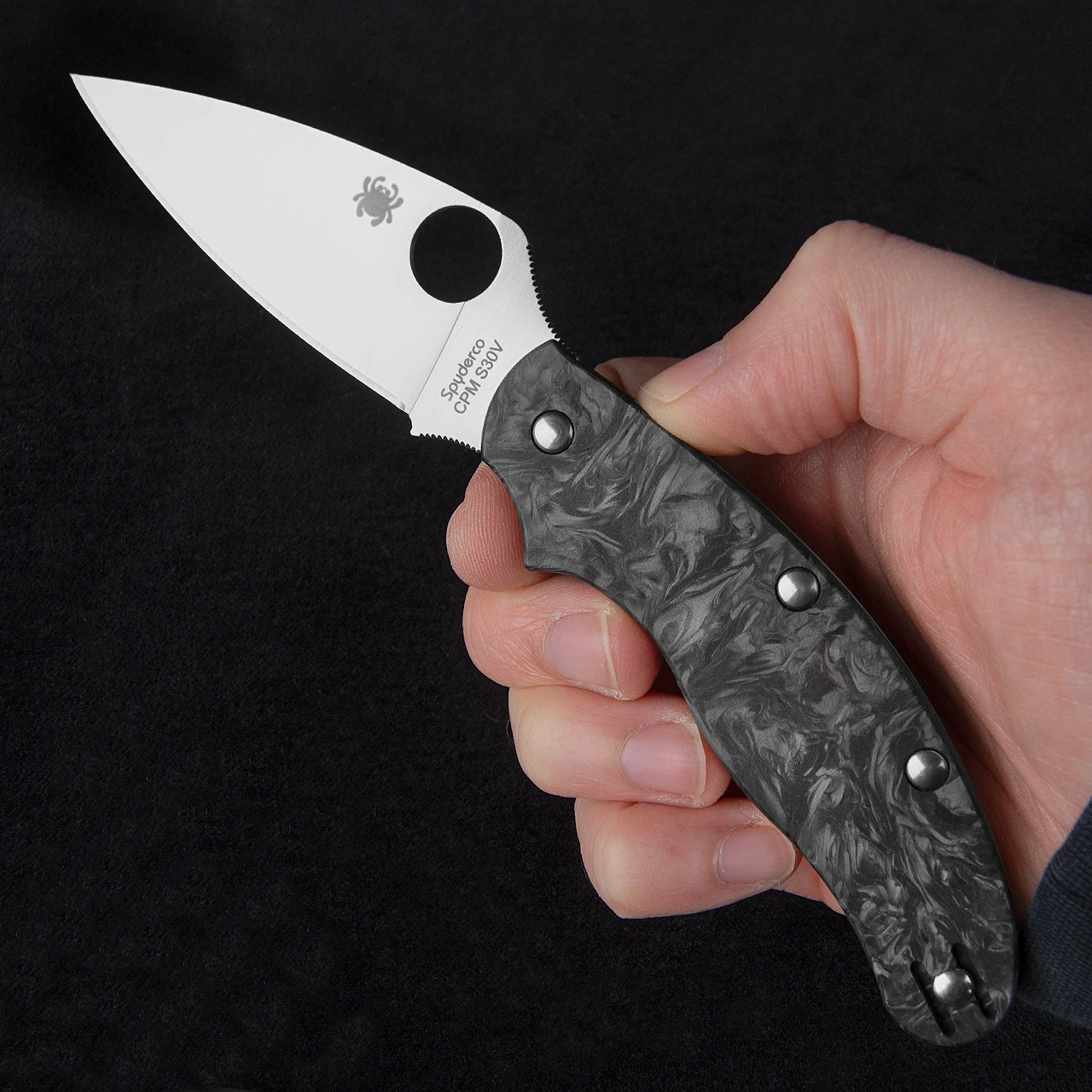 Spyderco UKPK Fat Carbon Dark Matter Heinnie® Exclusive Folding Knife