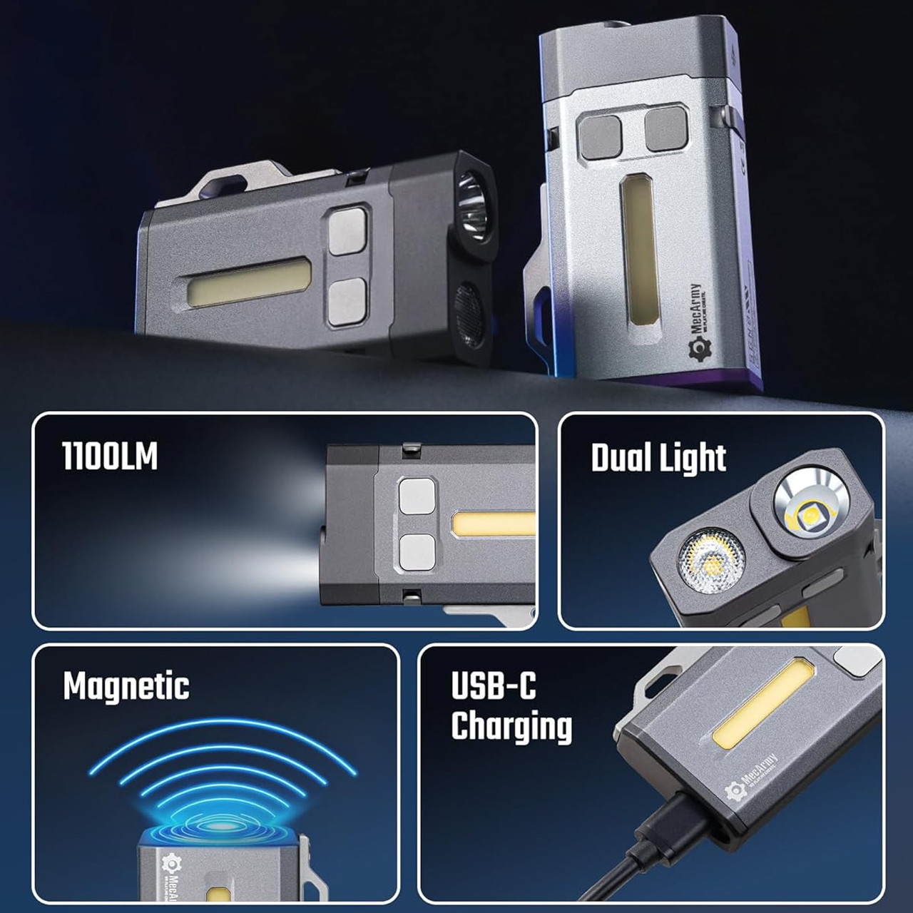 MecArmy SGN8 Dark Grey/UV Flashlight