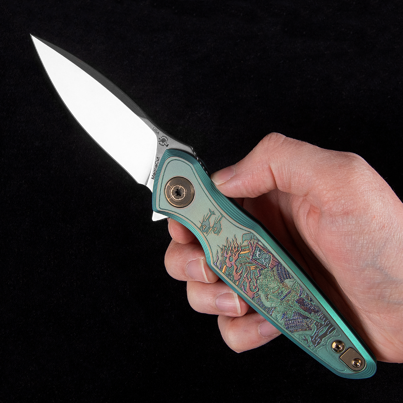 Spartan Pandia Stonewashed Ronin Fire Folding Knife