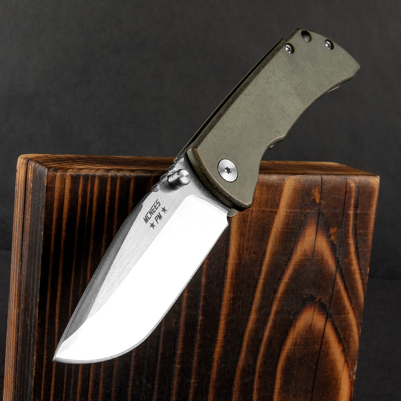 McNees PM Mac 2 Atomic GRN/BRNZ Satin Folding Knife