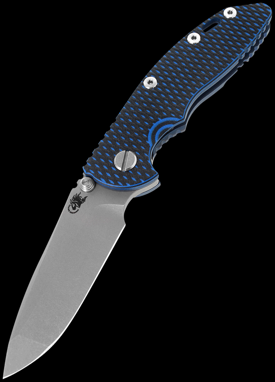 Hinderer NF Spanto Battle Blue Black Folding Knife