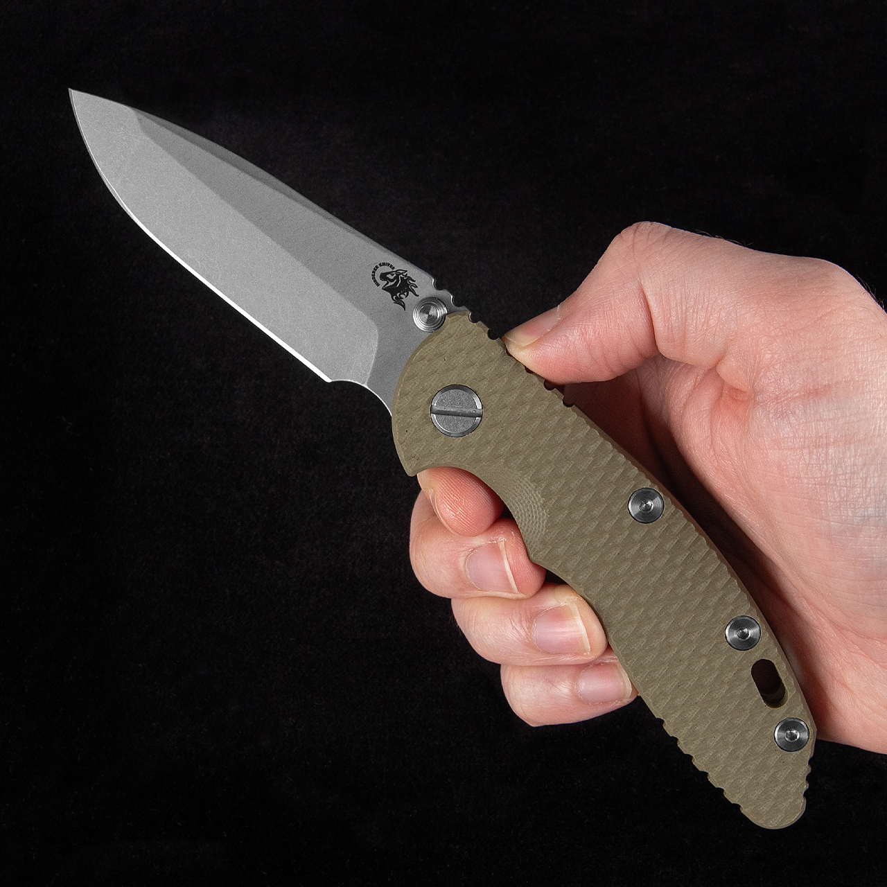 Hinderer NF Spanto Battle Bronze OD Green Folding Knife