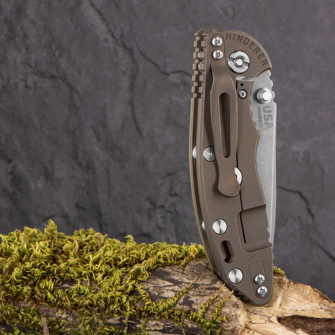 Hinderer NF Spanto Battle Bronze OD Green Folding Knife