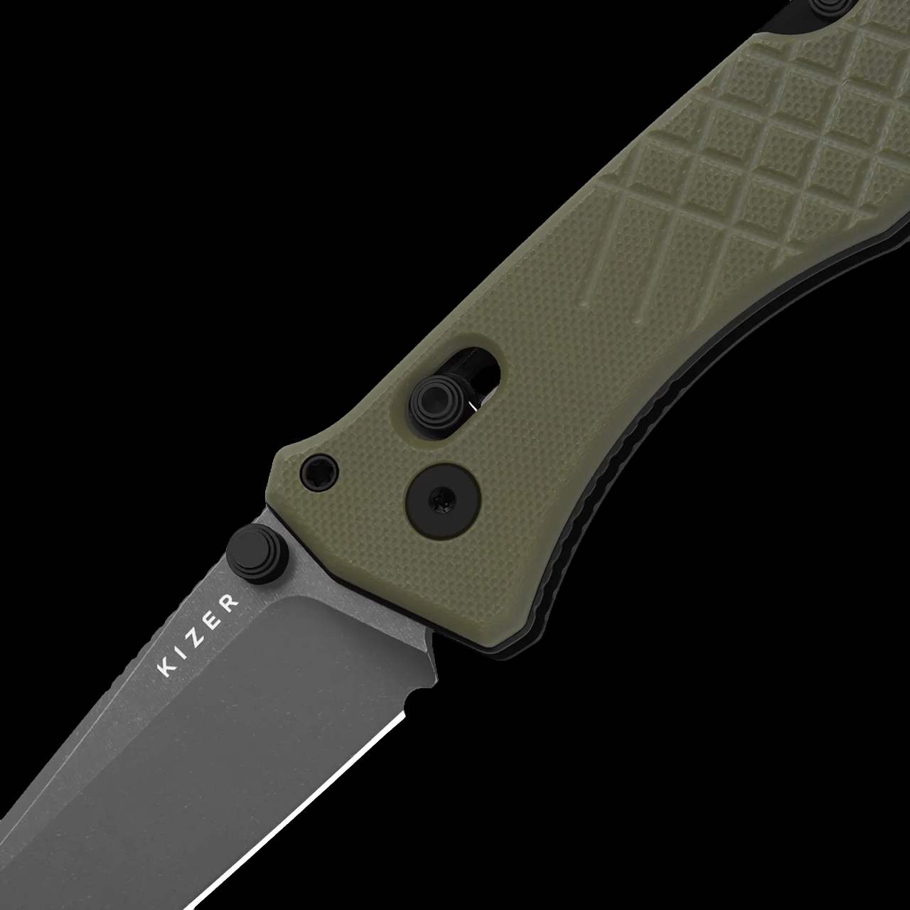 Kizer Aegis T PE Green Grey Stonewashed Folding Knife