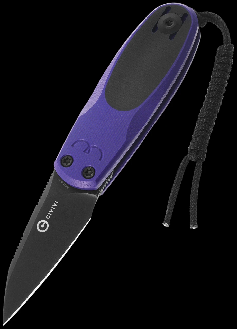 Civivi Purr G10 Purple and Black Blackwashed Folding Knife