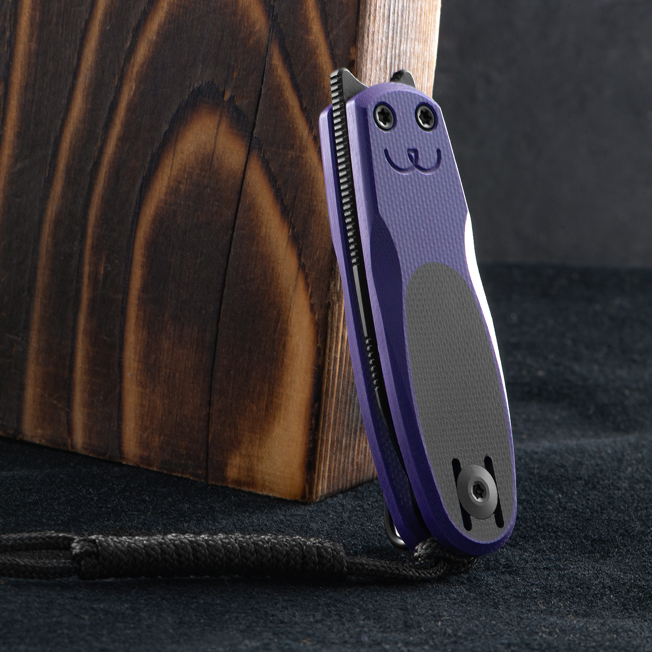 Civivi Purr G10 Purple and Black Blackwashed Folding Knife