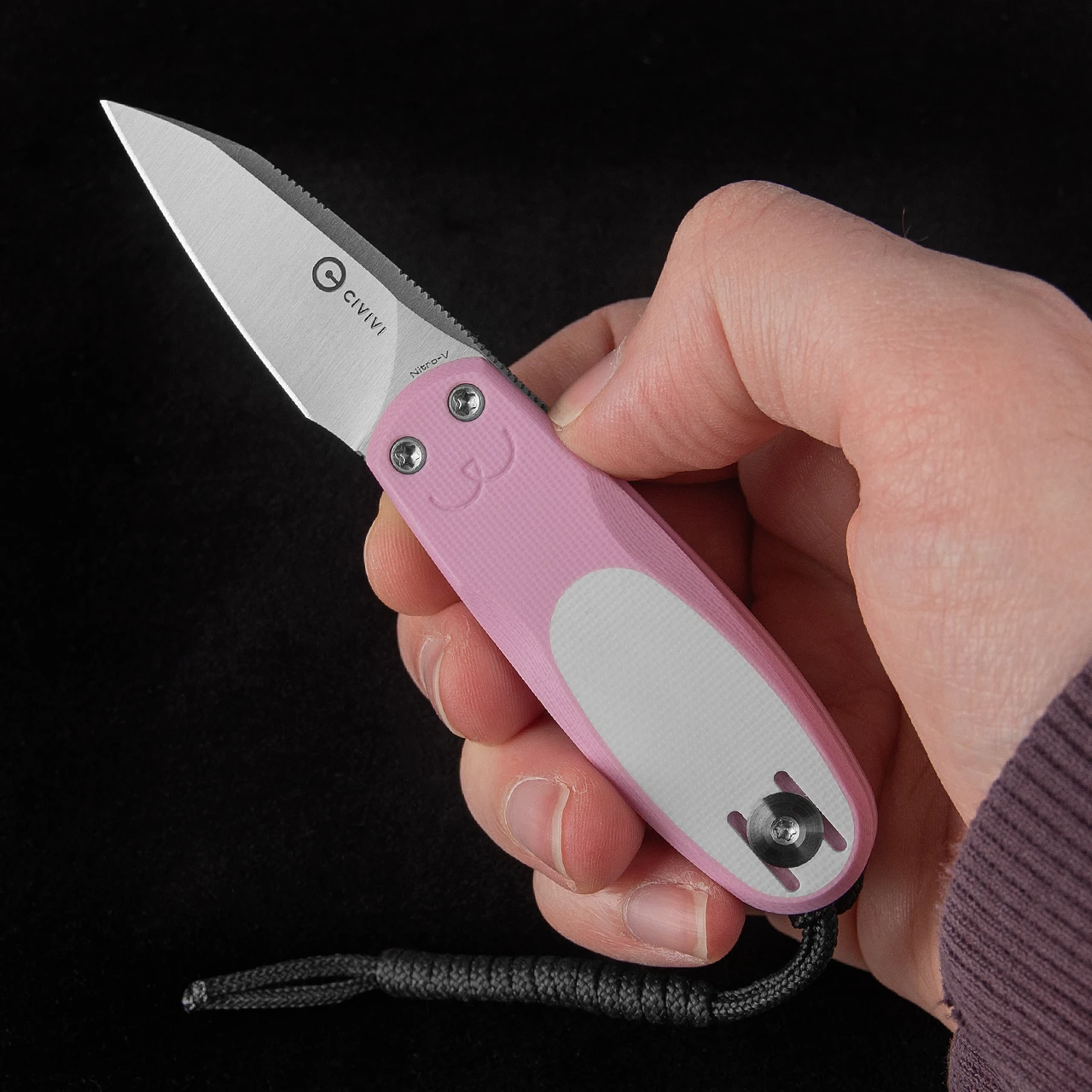 Civivi Purr G10 Pink and Ivory Satin Folding Knife