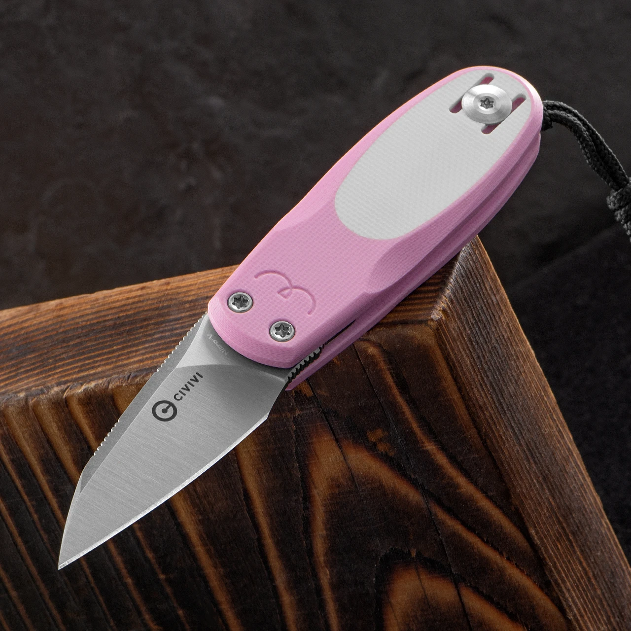 Civivi Purr G10 Pink and Ivory Satin Folding Knife