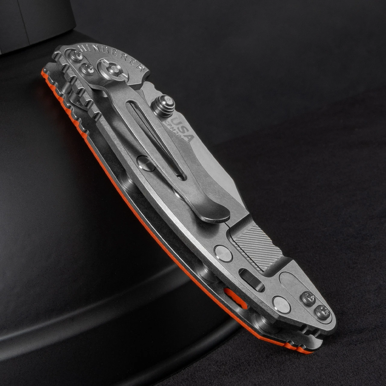 Hinderer XM-18 3.0 Bowie Orange G10 Stonewashed Folding Knife
