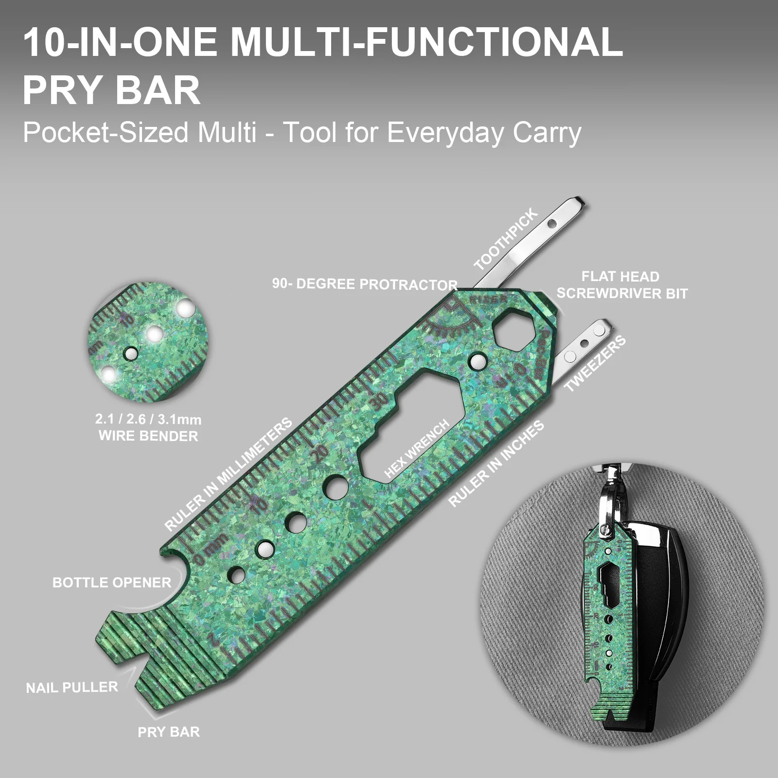 Kizer Crystalised Titanium Multi-Functional Pac-Bar