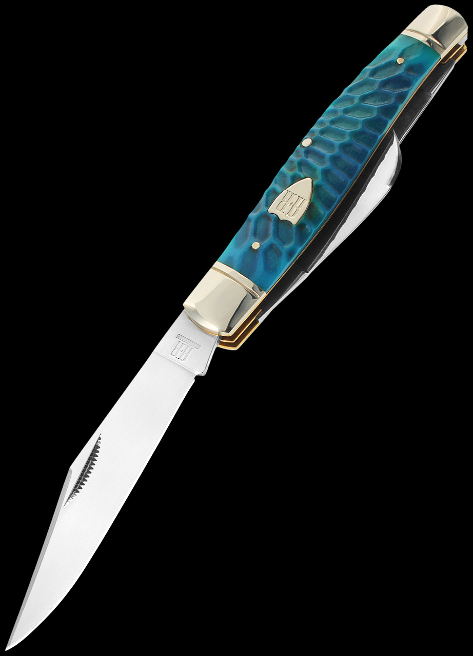 Rough Ryder Stockman Blue Dragon Bone Folding Knife