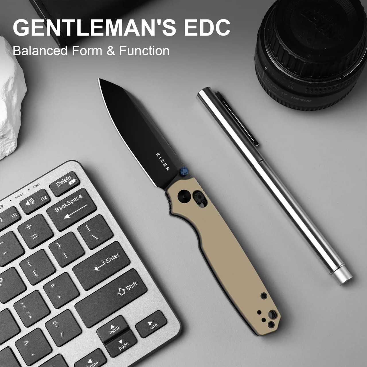 Kizer Pokiman CS Tan Aluminium Folding Knife