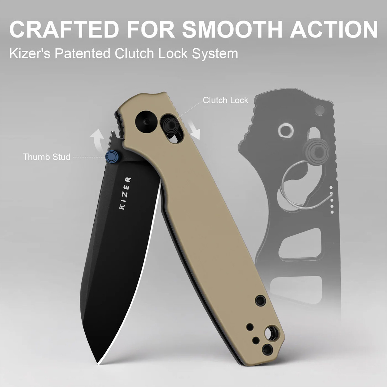 Kizer Pokiman CS Tan Aluminium Folding Knife