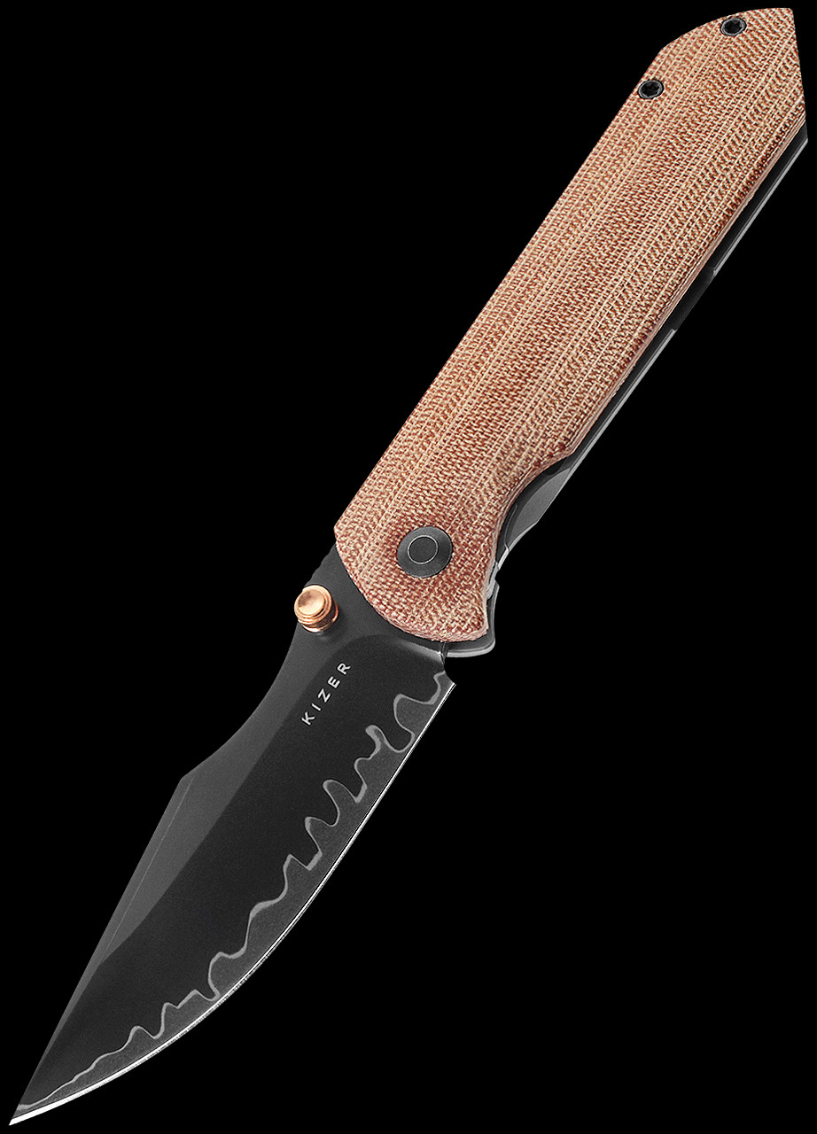 Kizer Harpoon Titanium Micarta Folding Knife