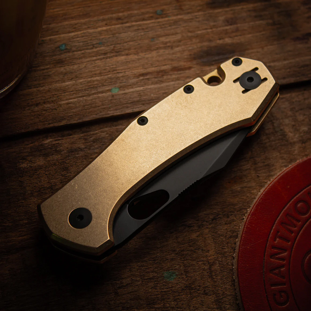 Giant Mouse Ace Atelier Brass Folding Knife