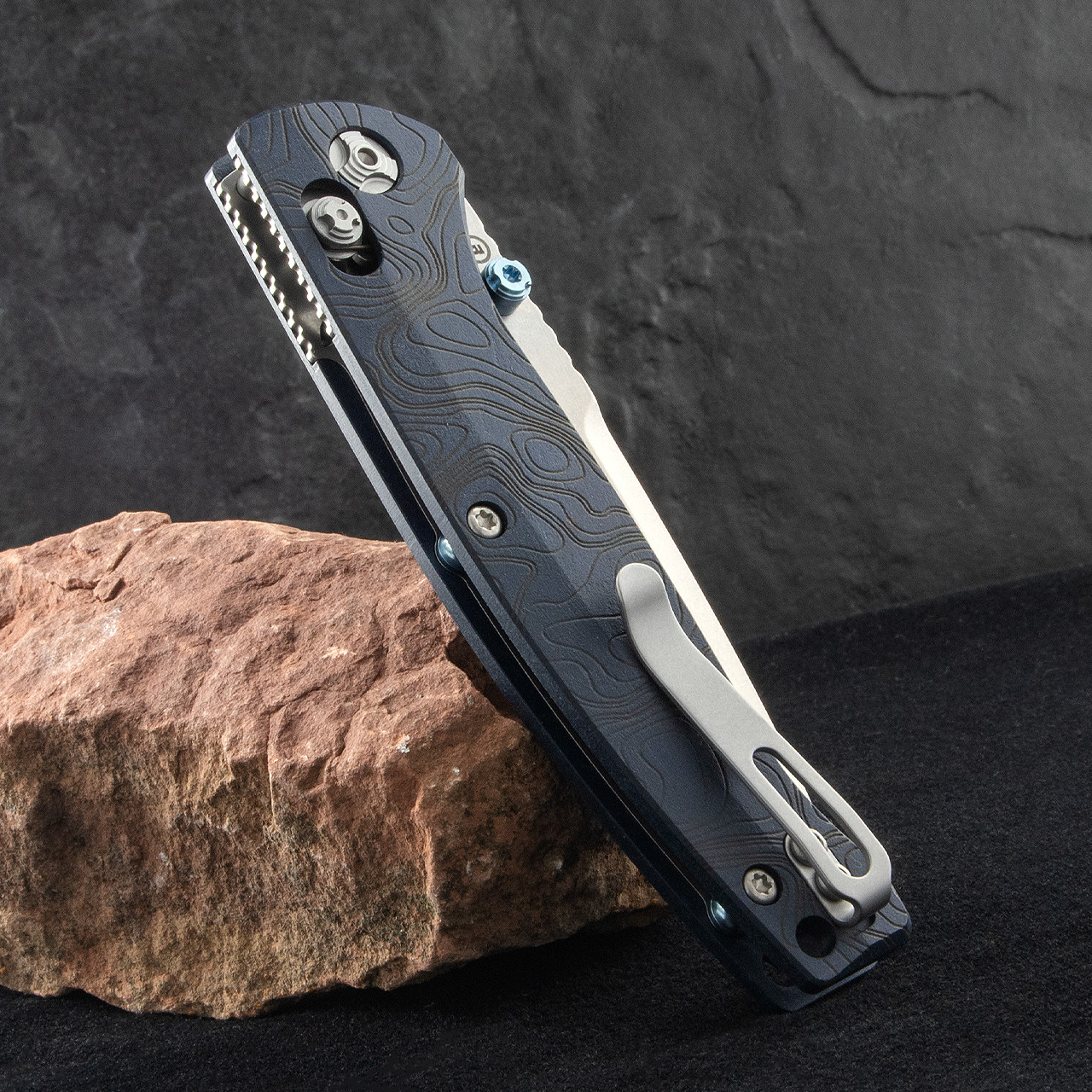 Hogue Mysto 3.4 Water Blue Canyon Richlite Folding Knife