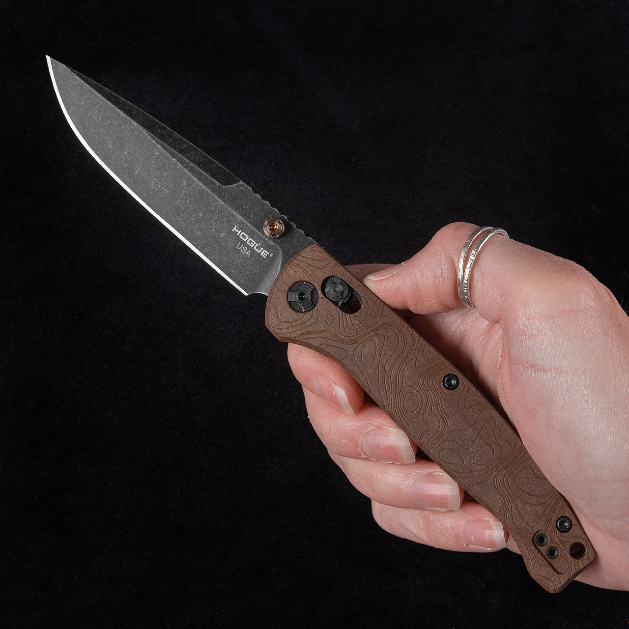 Hogue Mysto Able Lock Brown Folding Knife