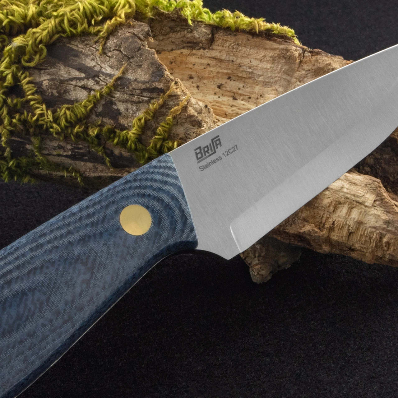 Brisa Bobtail 80 Blue Jean Micarta Fixed Blade