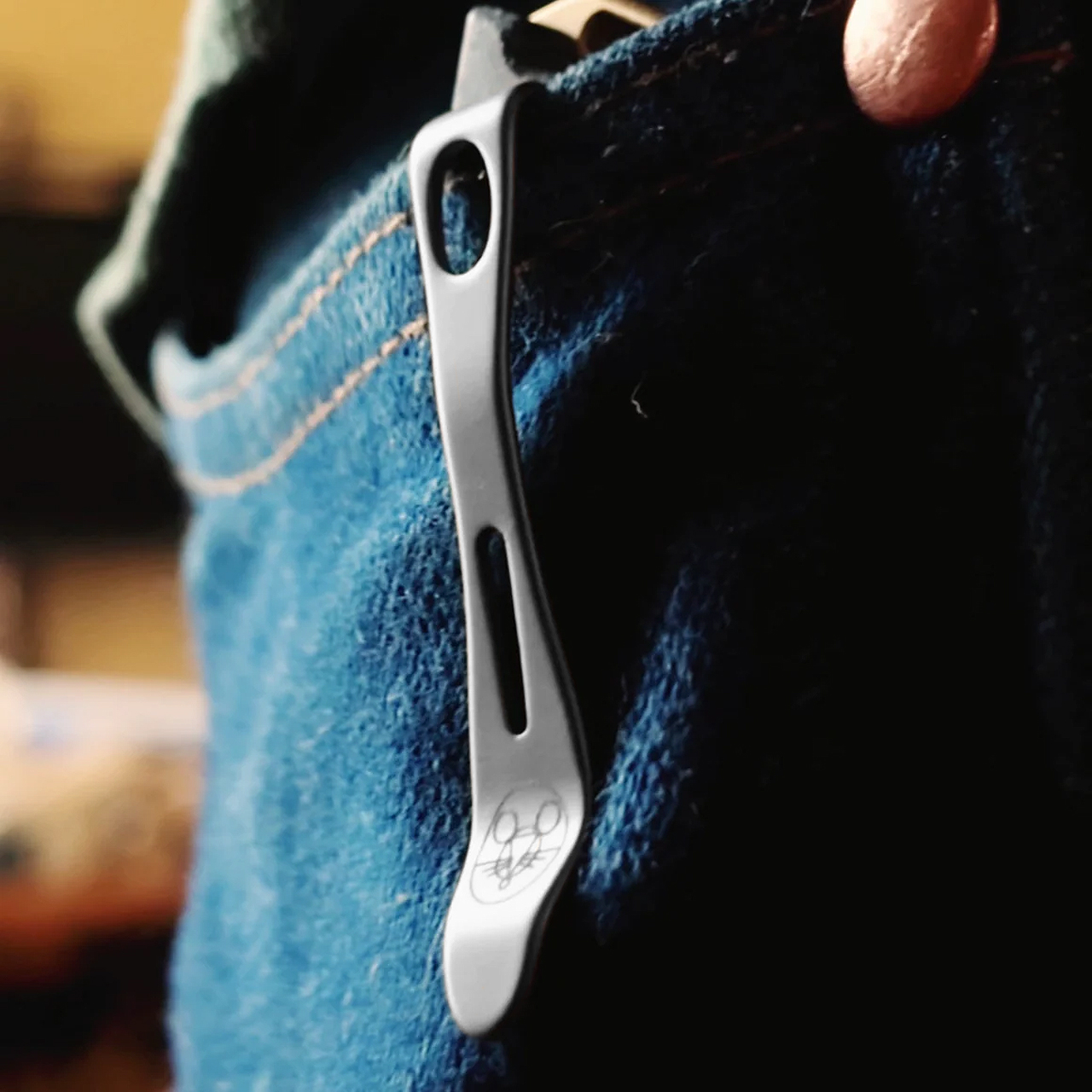 Giant Mouse Stonewashed Titanium Deep Carry Clip