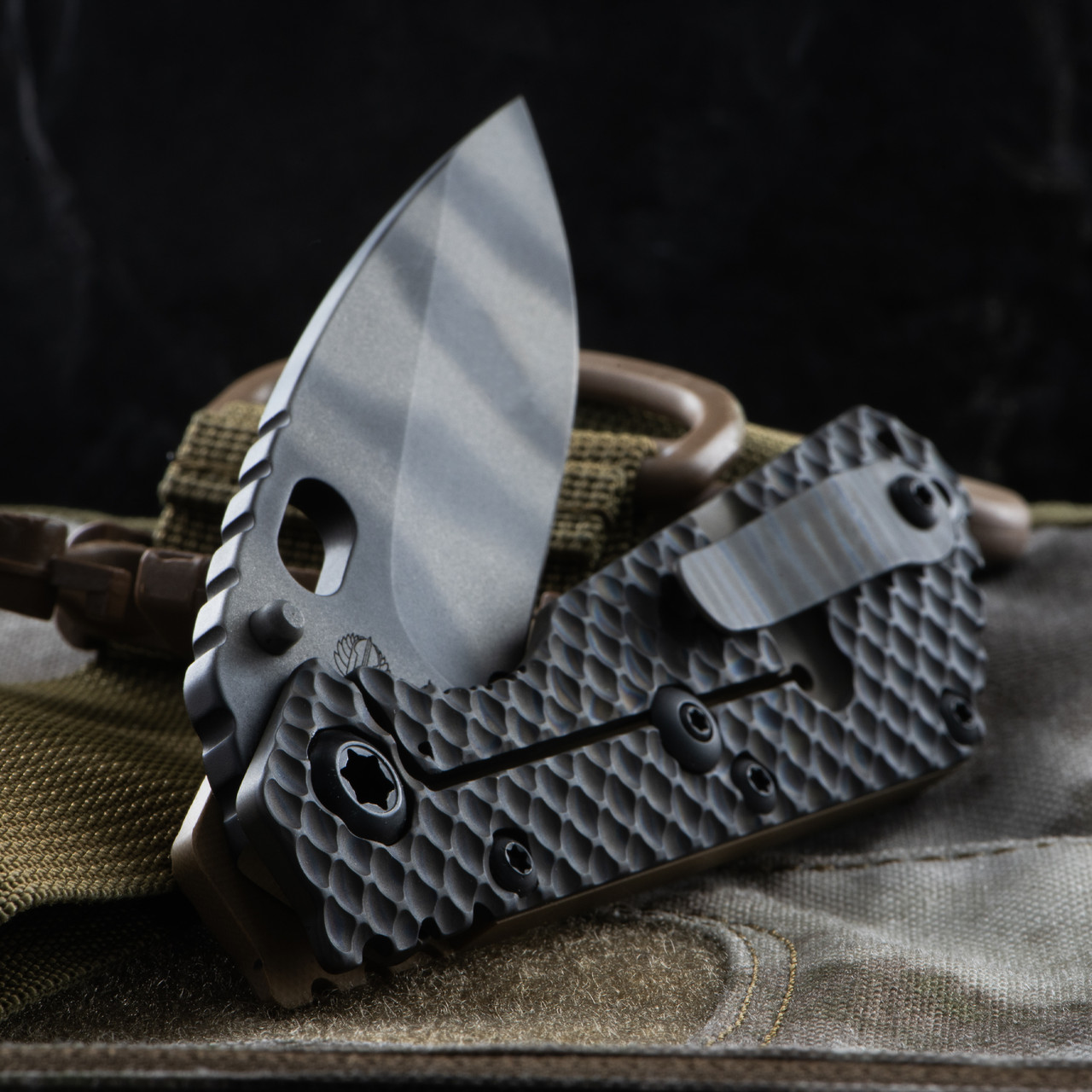 Strider SMF Tiger Stripe Titanium Custom Knife