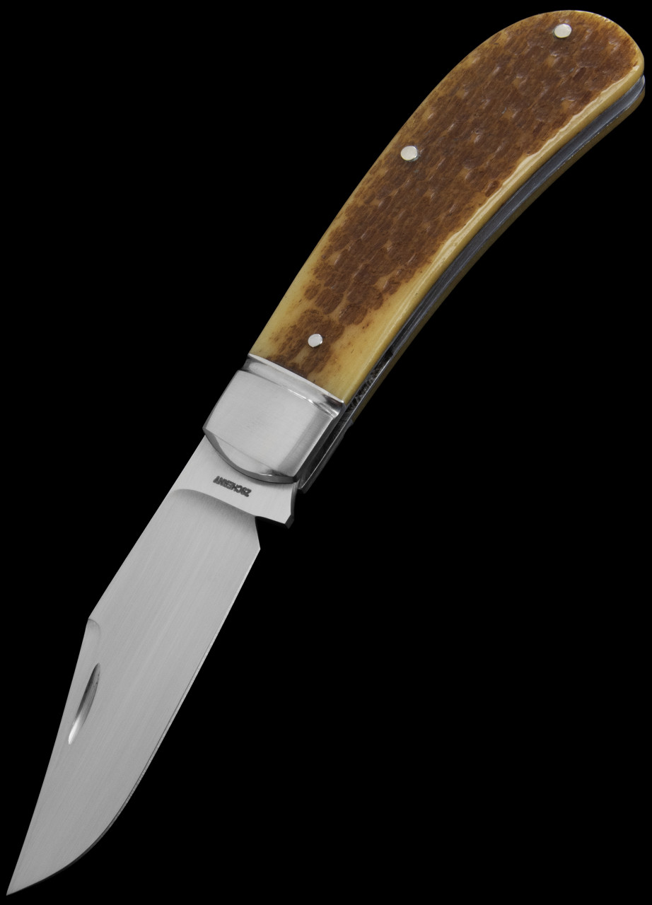 Mike Zscherny Lanny's Clip Jigged Bone Custom Knife
