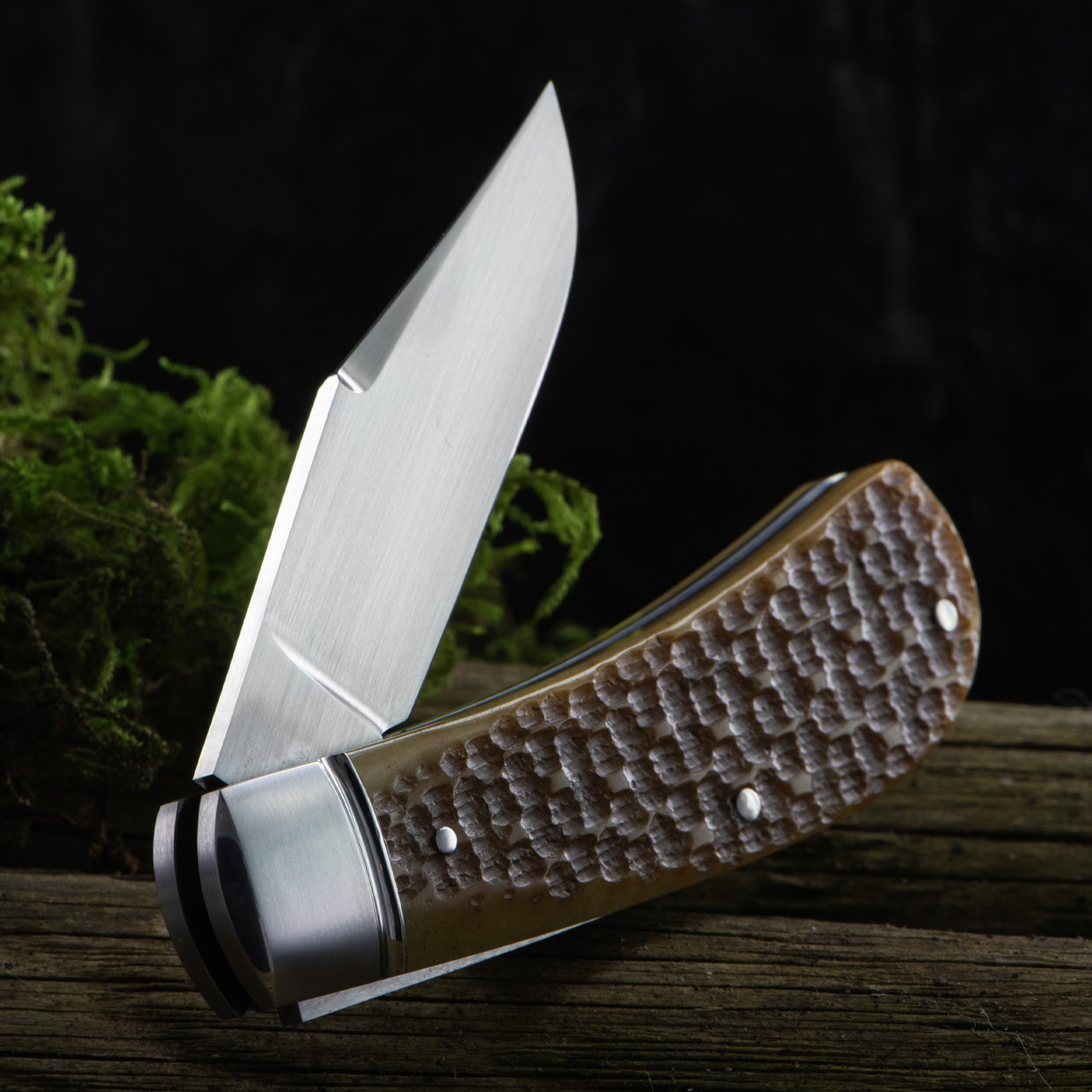 Mike Zscherny Lanny's Clip Jigged Bone Custom Knife
