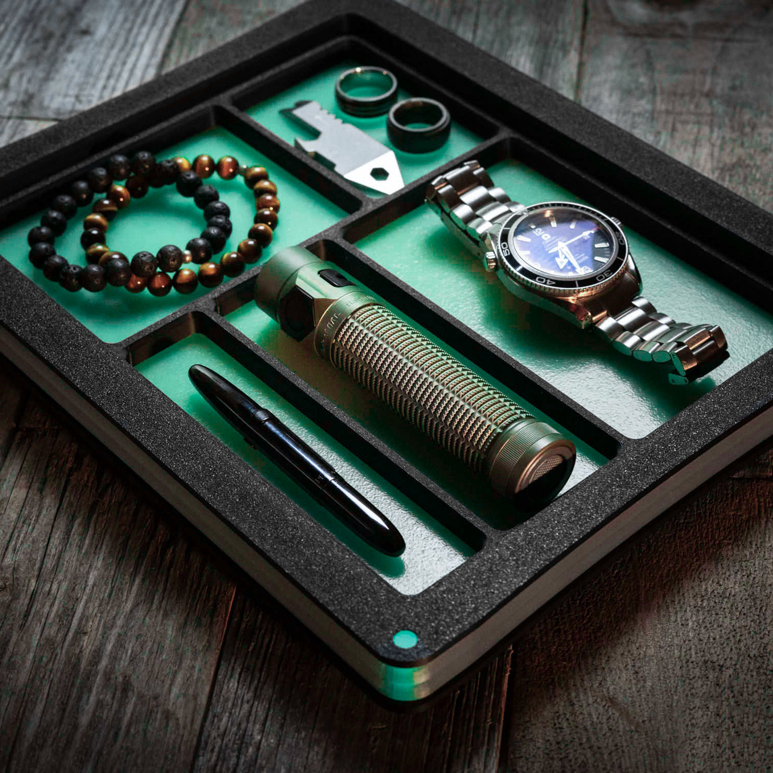 Tec Accessories Halo Valet Tray Aqua