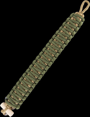 Klecker KLAX-PARA 8 Paracord Bracelet, Green and Tan