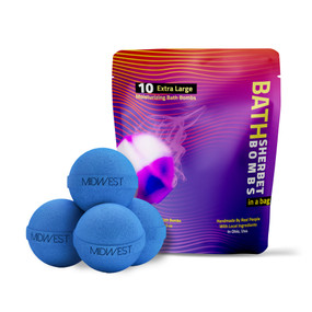 Wild Blueberry Luxury Bath Bombs -Set of 10 -  Extra Large - 4.5oz