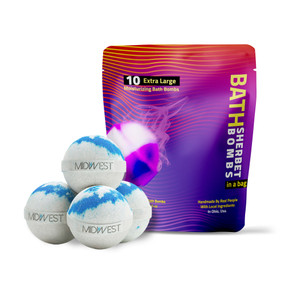 Cool Water Luxury Bath Bombs -Set of 10 -  Extra Large - 4.5oz