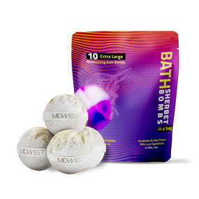 Glitter Glow Gold Luxury Bath Bombs -Set of 10 -  Extra Large - 4.5oz