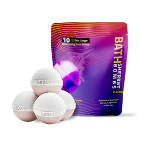 Crisp Coconut Luxury Bath Bombs -Set of 10 -  Extra Large - 4.5oz