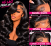 100% Human Hair 13x6 Transparent HD Lace Full Frontal Pre-Plucked Wig with a Med. Cap
