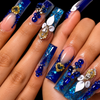 Royal Blue Long Coffin Press-On Nails