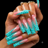 24 pcs Mint Green French Coffin Fake Nail Set