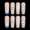 24pcs Ice Blue Long Coffin Fake Nail Set