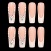 24pcs Ice White French Long Coffin Fake Nail Set