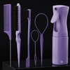 Purple Hair Brush Hairdressing Set with Teasing Brush & Edge Control Hair Brush
