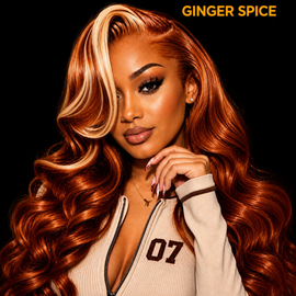 Orange Ginger #27 Highlight 180% Density 28" Body Wave
100% Human Hair