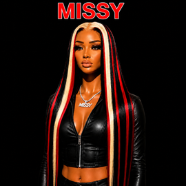 1B/27 Red Blonde Highlight Colored 200% Density Straight
100% Human Hair