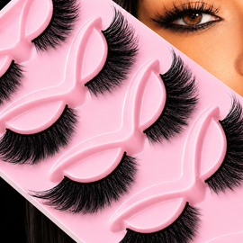 3D Cat Eye Mink Eyelashes Natural Fluffy Lashes- Soft
Natural Long Clear Stem Lashes- Reusable Mink Eyelashes 5 pairs