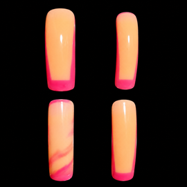 24 pcs Pink French Ex-Long Square Coffin Fake Nail Set