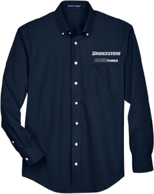 Bridgestone HosePower Devon & Jones Crown Collection Broadcloth Woven Dress Shirt, Assorted Colors