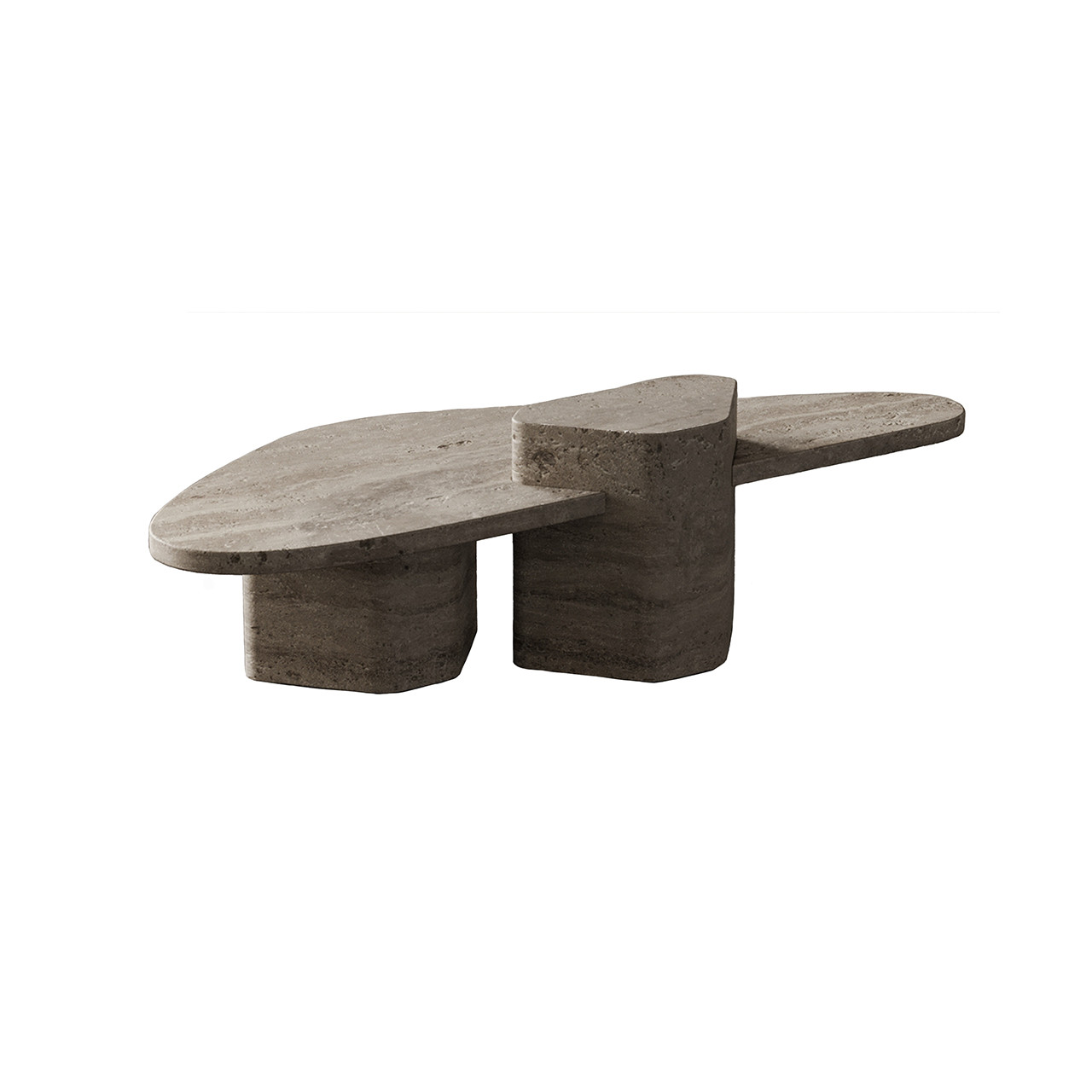 Image of Roman Travertine Puzzle Coffee Table - Final Sale
