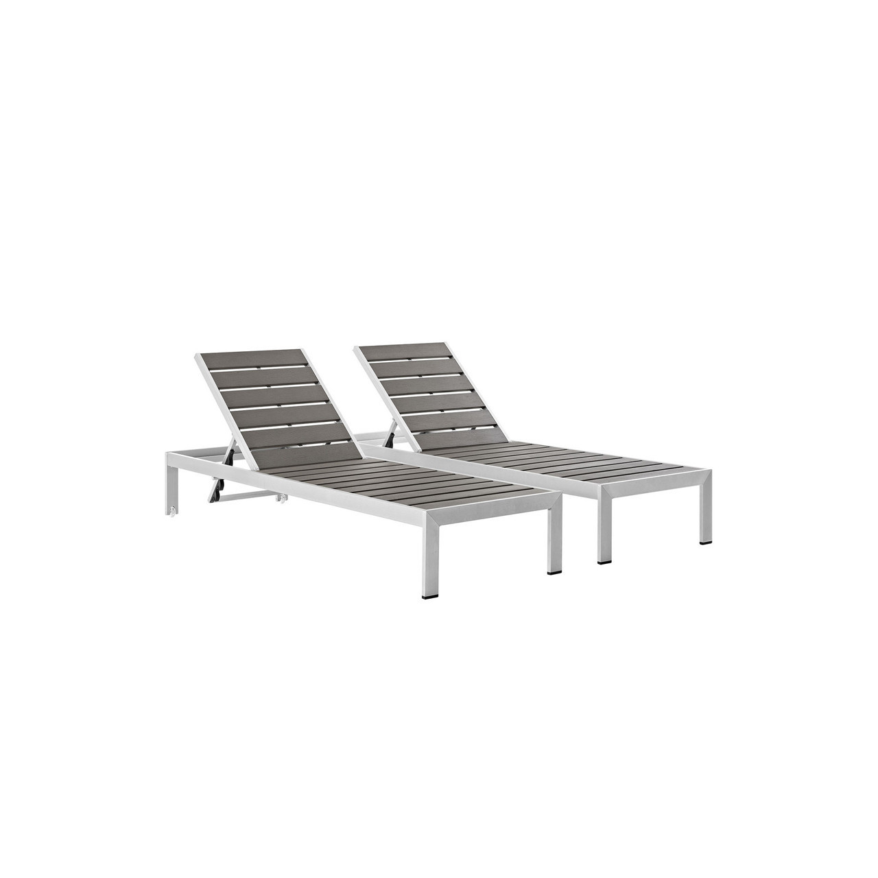 Image of Shore Chaise Outdoor Patio Aluminum Set of 2