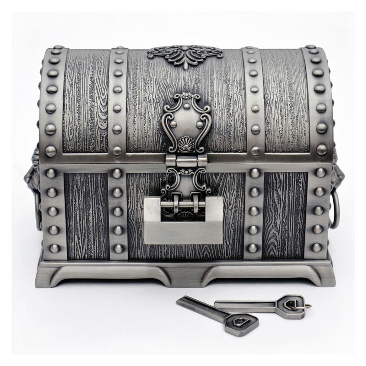 Treasure Chest Jewelry Box Antique Metal Jewel Carring Case